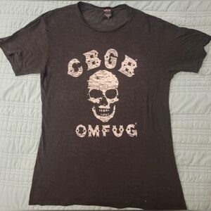 Vintage women's CBGB OMFUG screen printed tee size M